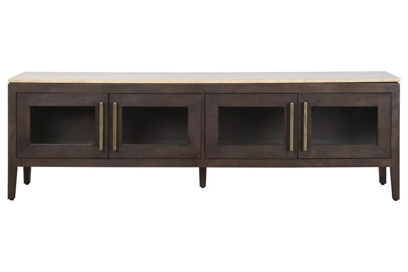 MUEBLE TV MANGO MARMOL 180X40X55 TRAVERTINO