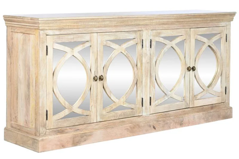 BUFFET MADERA MACIZA MANGO 200X45X90 DECAPE BLANCO