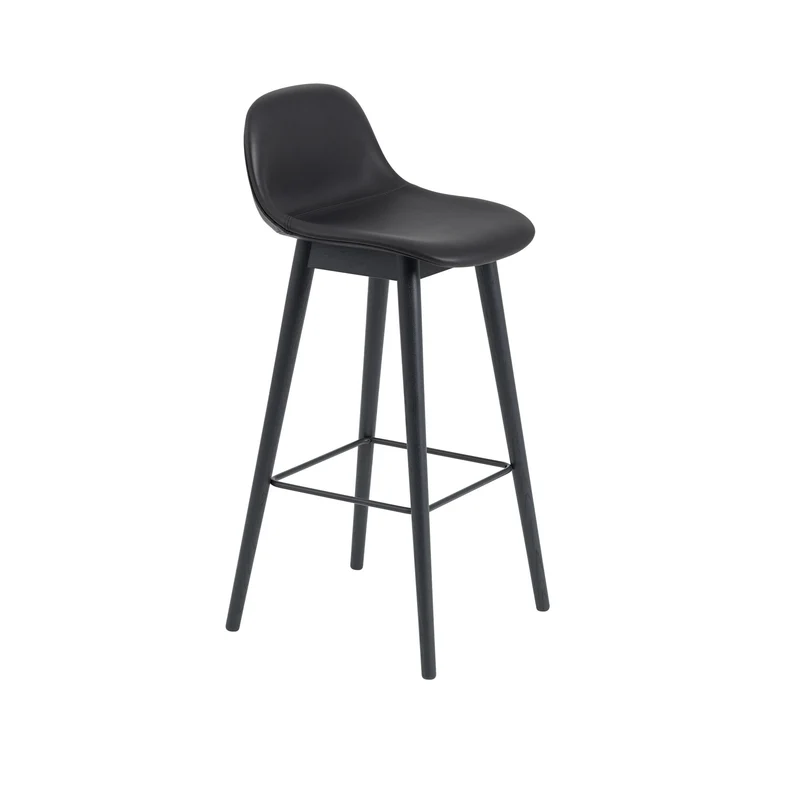 Taburete base madera con respaldo tapizado Fiber