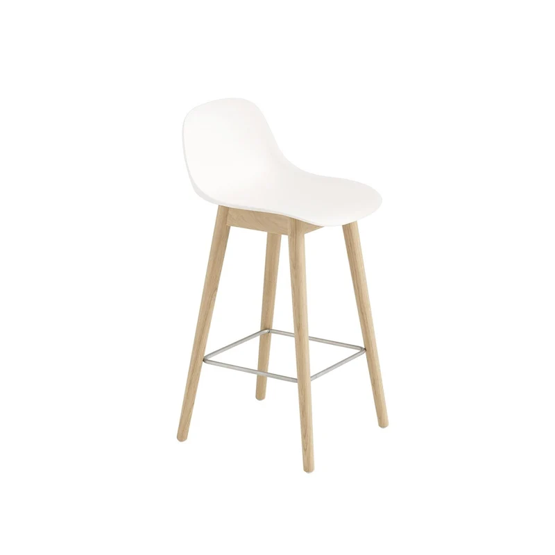 Taburete de madera con respaldo Fiber
