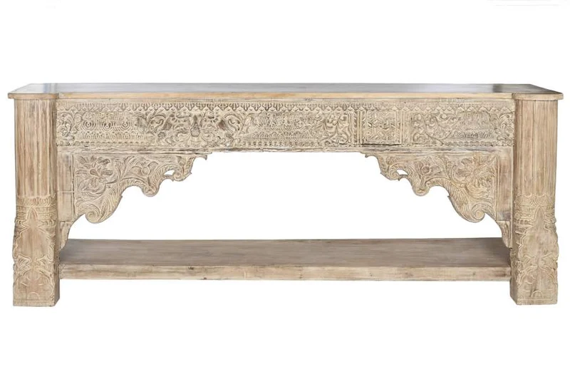 CONSOLA MADERA 233X47X91 TALLAS ANTIGUAS NATURAL