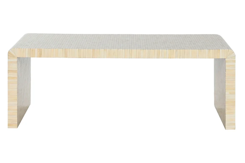 MESA CENTRO HUESO 128X61,5X47 TARACEA HECHO A MANO