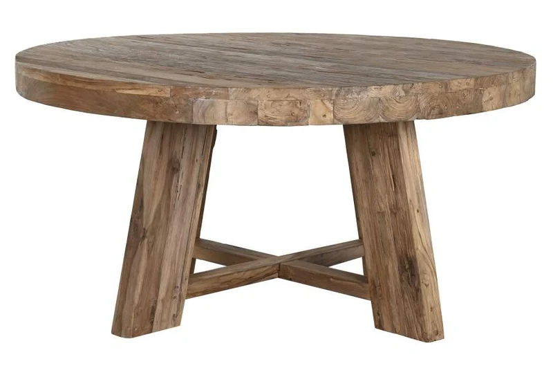 MESA COMEDOR TECA RECICLADA 160X160X78 REDONDA