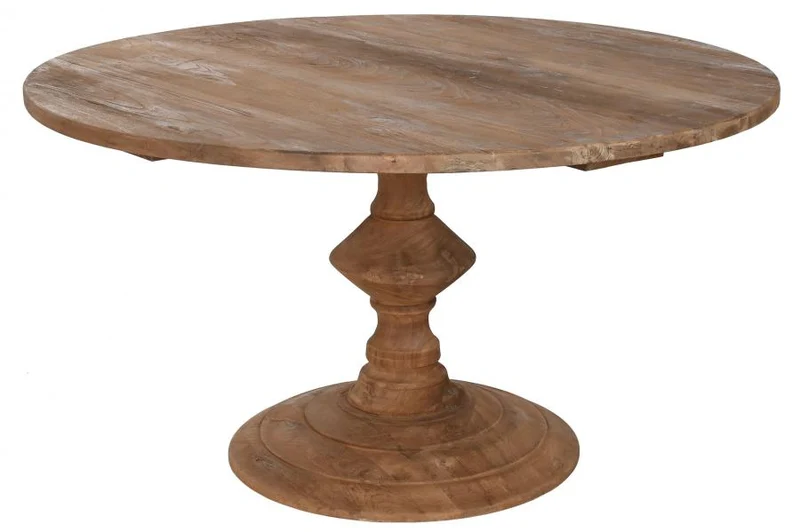 MESA REDONDA COMEDOR TECA RECICLADA 140X140X75