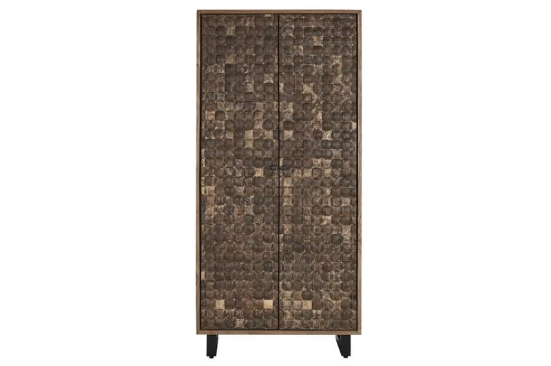 ARMARIO TECA RECICLADA COCO 80X40X200 2 PUERT
