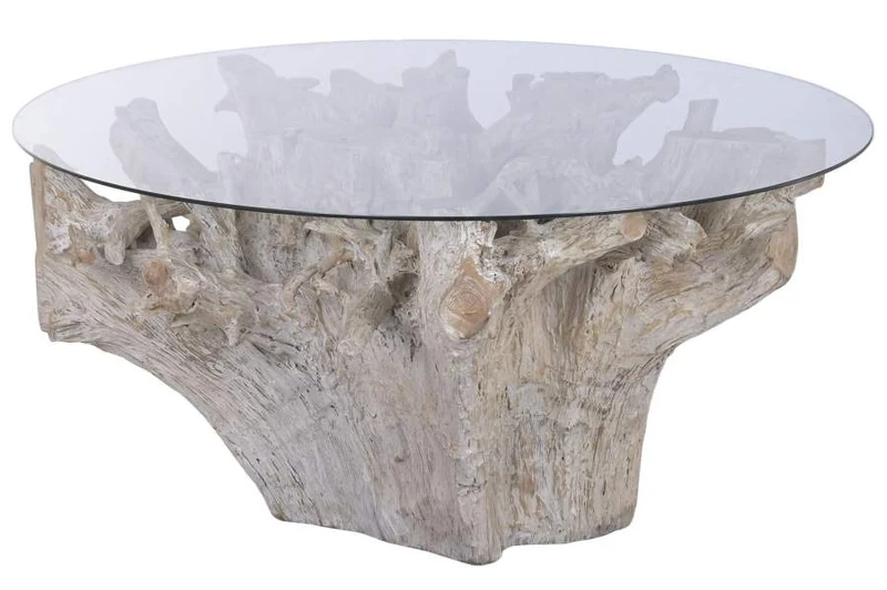 MESA COMEDOR RAIZ DE TECA 160X160X76 DECAPE BLANCO
