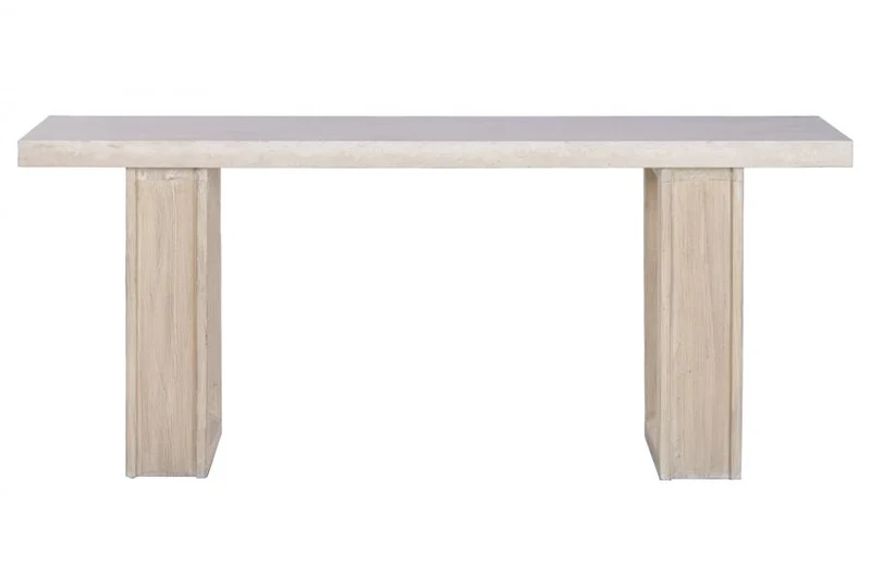 CONSOLA OLMO MARMOL TRAVERTINO 180X38X76 BEIGE