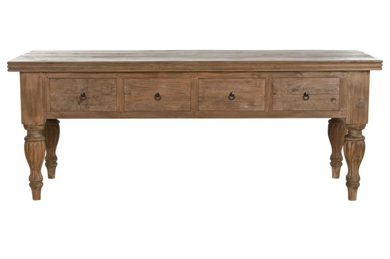 CONSOLA TECA RECICLADA 220X80X78 4 CAJONES