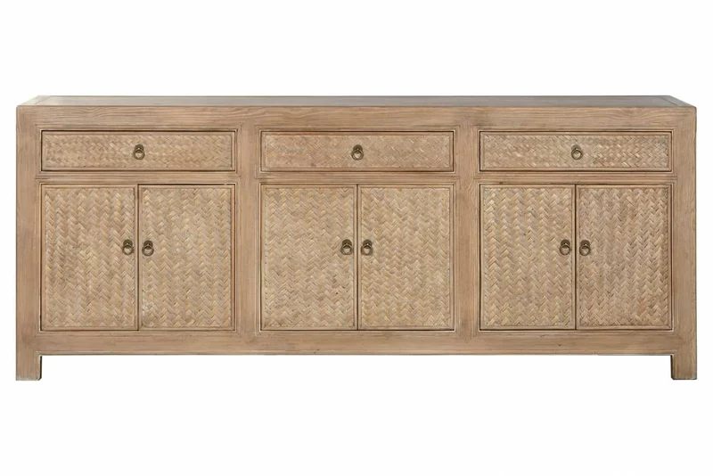 APARADOR OLMO MACIZO 215X44X88 6 PUE 3 CAJ