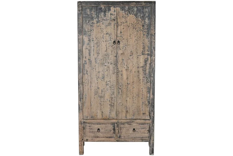 ARMARIO OLMO MACIZO 100X50X200 2 PUE 2 CAJ