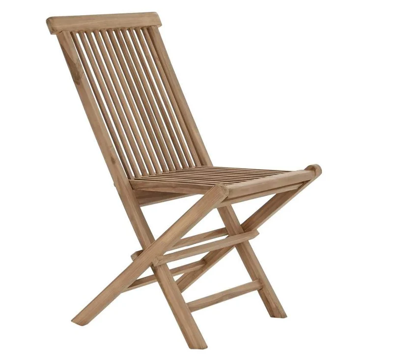 SILLA TECA 45X40X90 PLEGABLE NATURAL MARRON