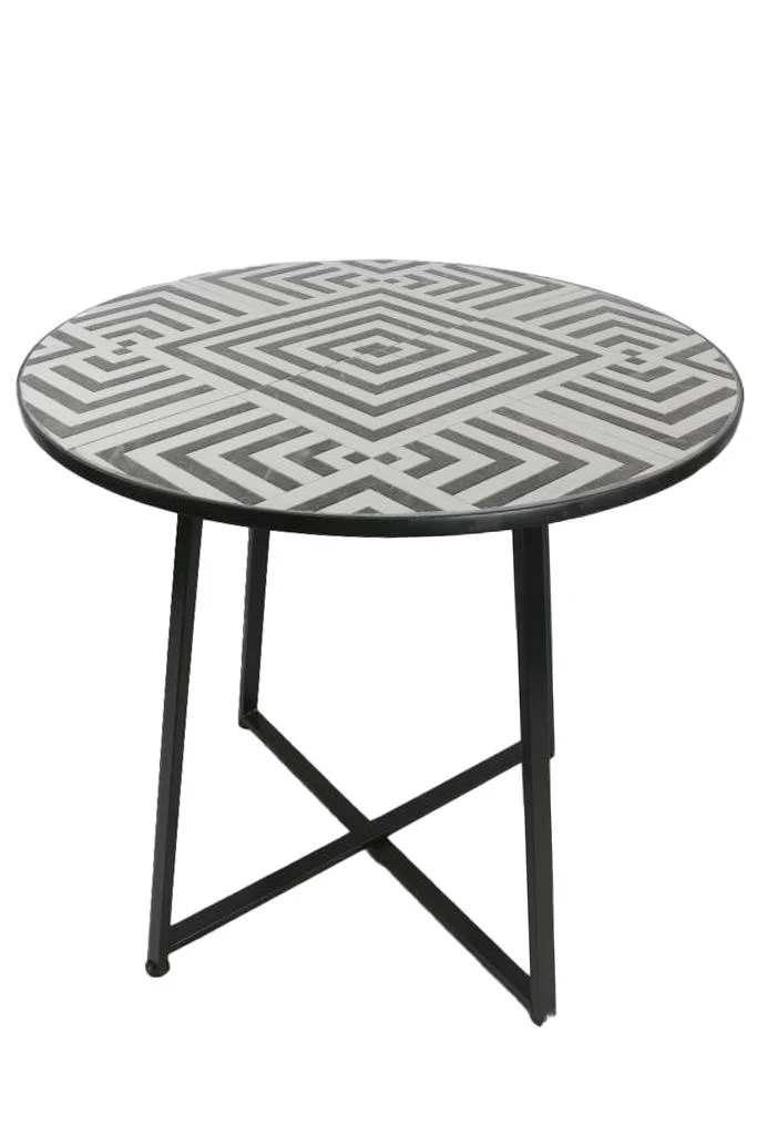 MESA PIEDRA METAL 60X60X75,5