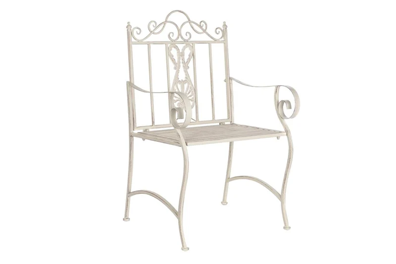 SILLA METAL 63,5X52X98 ENVEJECIDO BLANCO
