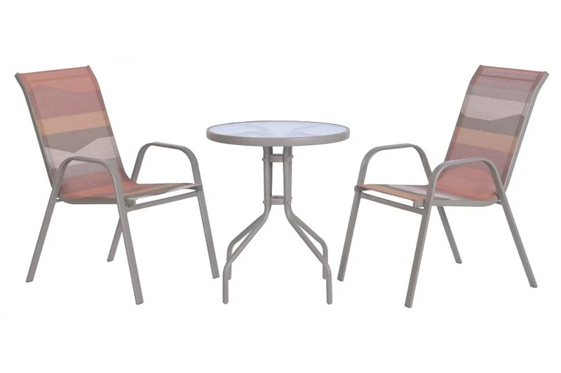 MESA SET 3 ACERO POLIESTER 60X60X70 SUNSET