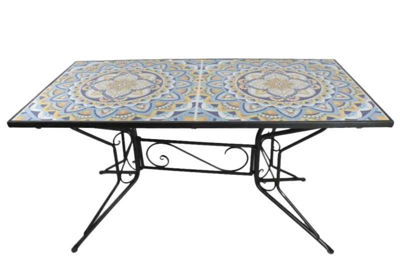 MESA COMEDOR FORJA CERAMICA 140X70X75,5 MOSAICO
