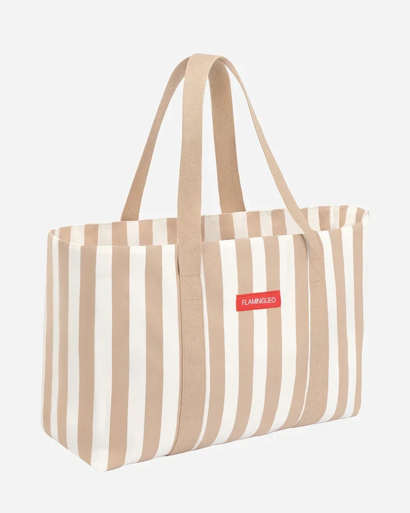 BOLSO PLAYA GRANDE BEIGE CON CREMALLERA FLAMINGUEO