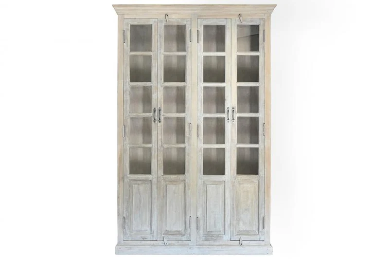 VITRINA MANGO 135X50X210 4 PUERTAS DECAPE BLANCO