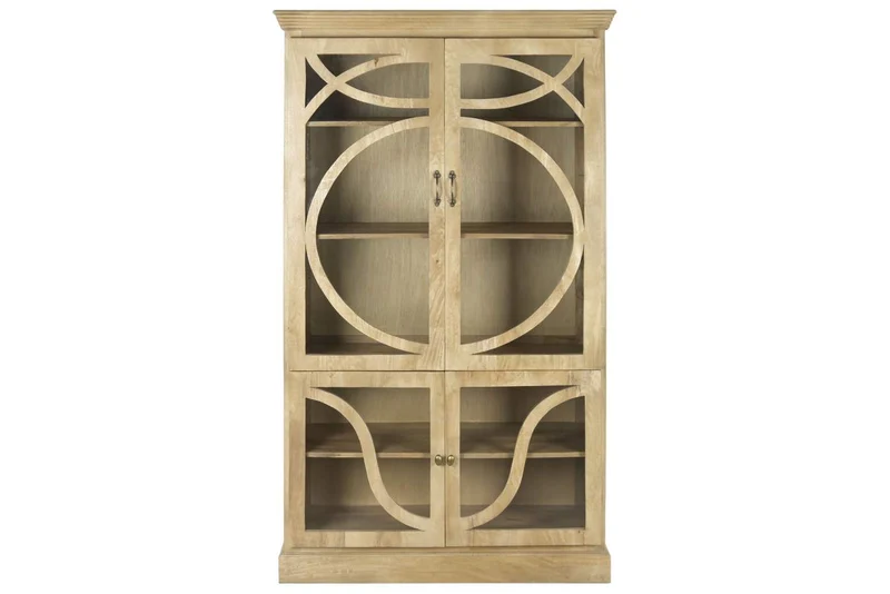 VITRINA MADERA MACIZA MANGO 120X50X205 NATURAL
