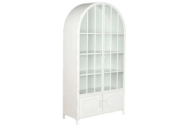 VITRINA METAL CRISTAL 91X36,5X172 BLANCO