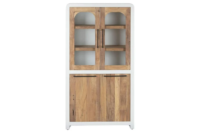 VITRINA MADERA RECICLADA 90X43X170 HORMIGON BLANCO