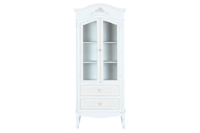 VITRINA MADERA CRISTAL 76X39X193 BLANCO