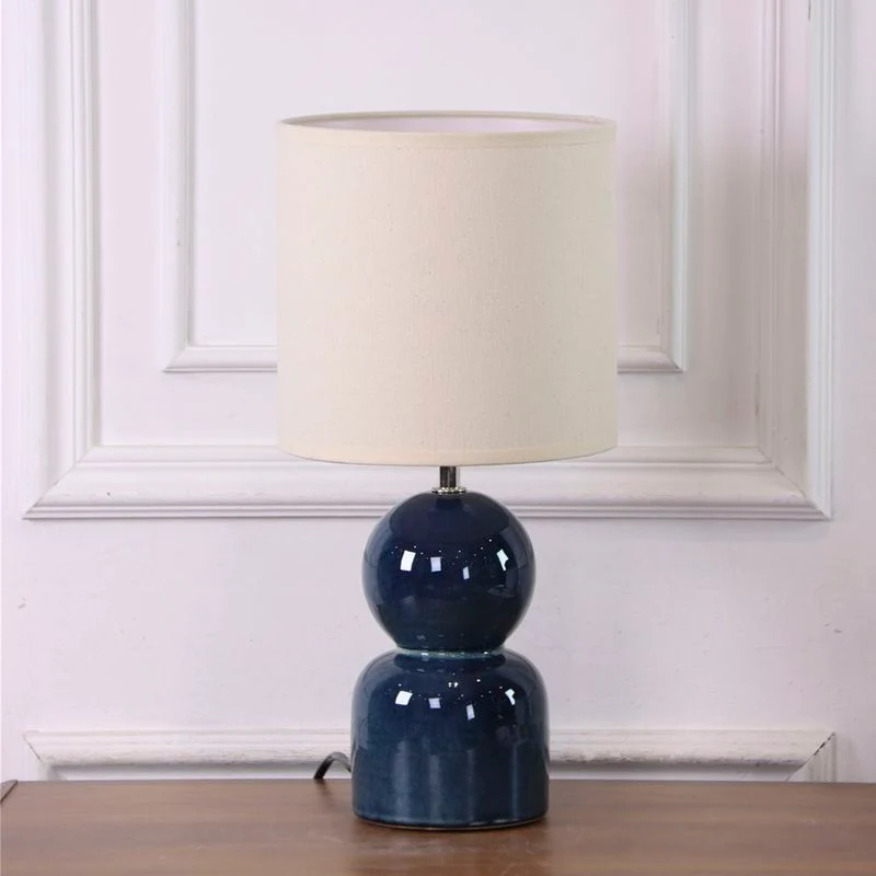 LAMPARA BASE CERAMICA AZUL