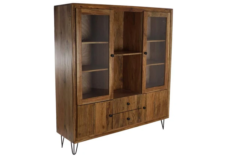 VITRINA ACACIA CRISTAL 145X40X162 MARRON