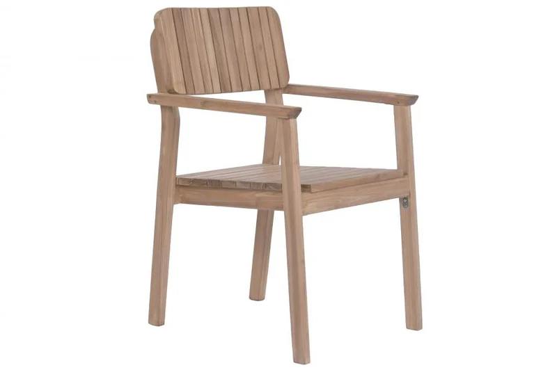 SILLA TECA 55X60X88 REDONDEADA APILABLE NATURAL
