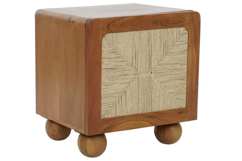 MESITA DE NOCHE ACACIA RATAN 50X40X50 TRENZADO