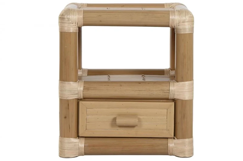 MESITA DE NOCHE BAMBU RATAN 50X40X55 NATURAL
