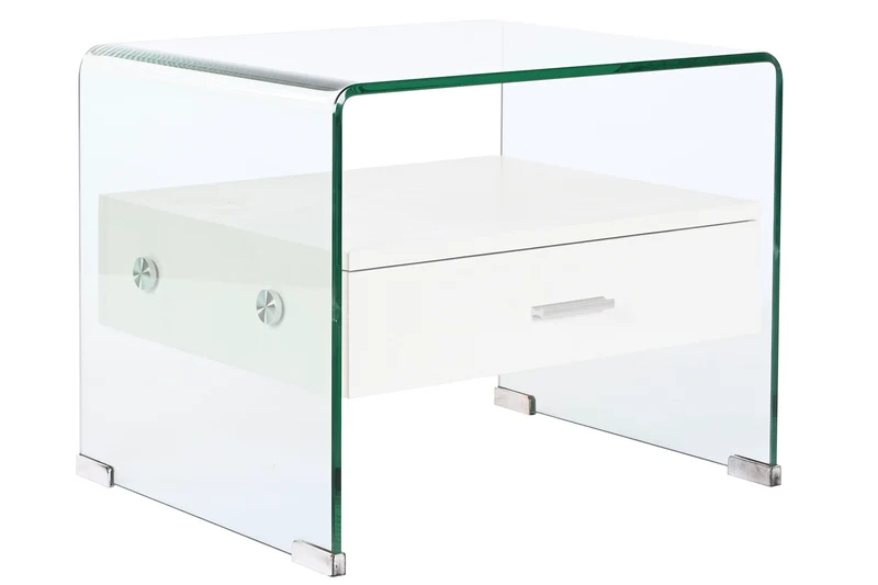 MESITA DE NOCHE CRISTAL MDF 50X40X45,5 10 MM.