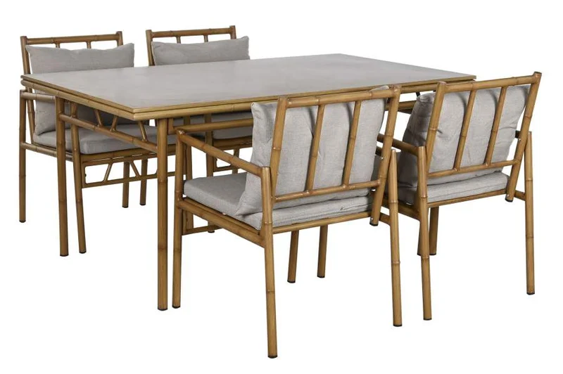 MESA COMEDOR SET 5 ALUMINIO POLIESTER 160X90X75