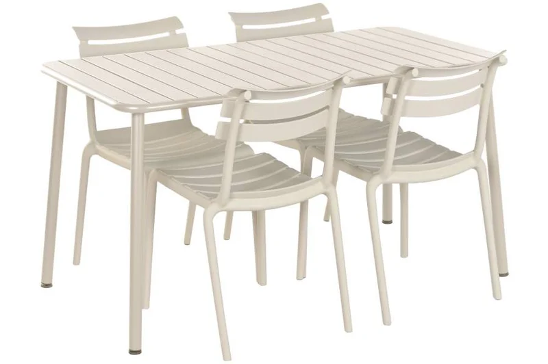 MESA COMEDOR SET 5 PP 140X70X75 4 SILLAS APILABLES