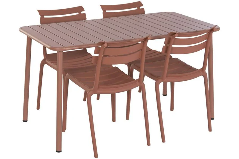 MESA COMEDOR SET 5 PP 140X70X75 4 SILLAS APILABLES