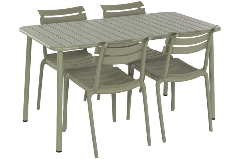 MESA COMEDOR SET 5 PP 140X70X75 4 SILLAS APILABLES
