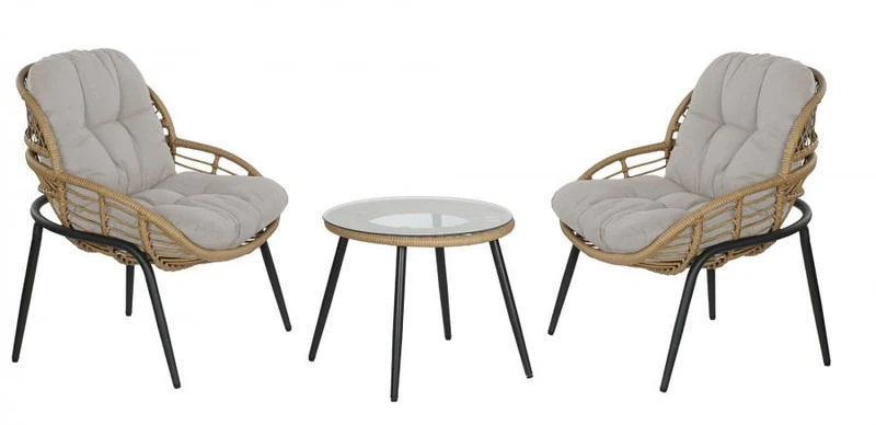 MESA SET 3 RATAN SINTETICO 69X63X87