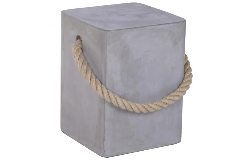MESITA AUXILIAR HORMIGON CUERDA 35X35X46 GRIS