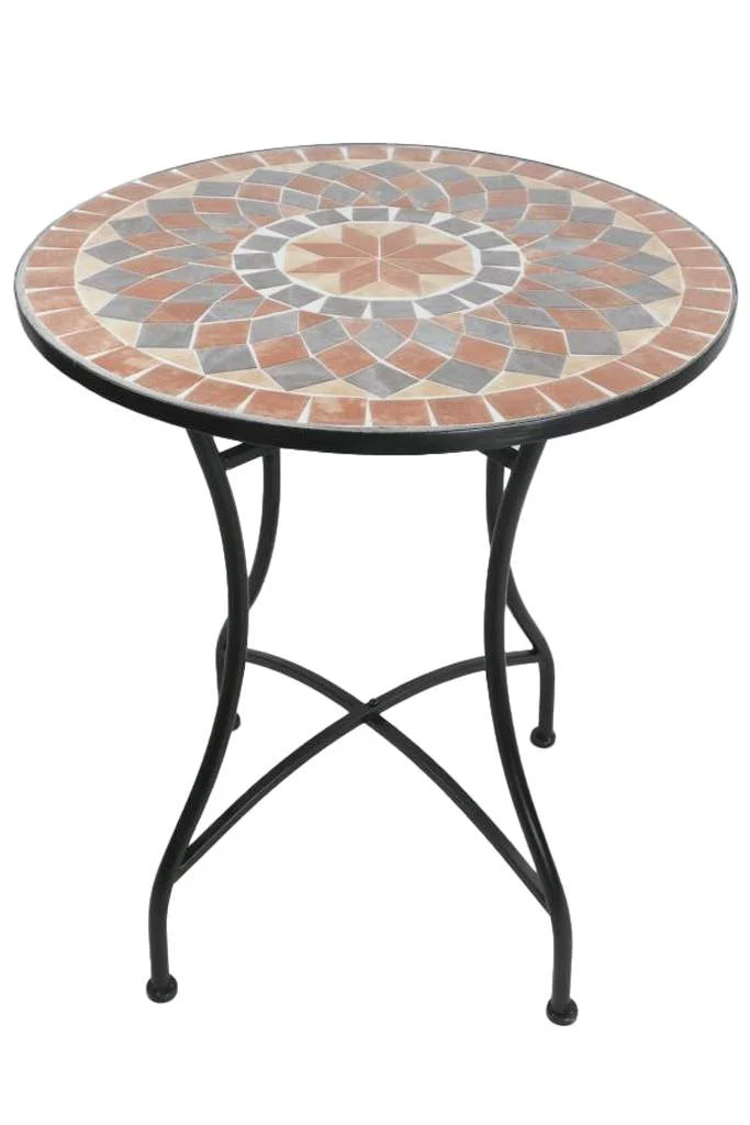 MESA METAL CERAMICA 60X60X72 MOSAICO MULTICOLOR