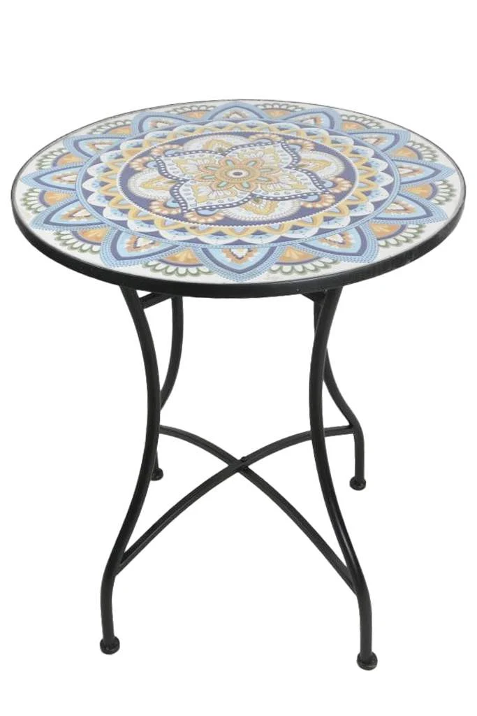 MESA METAL CERAMICA 60X60X72 MOSAICO MULTICOLOR
