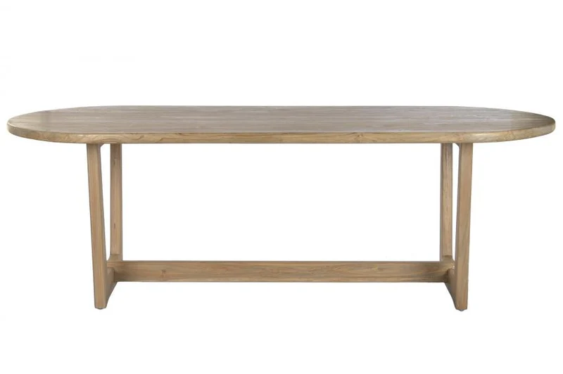 MESA COMEDOR TECA MACIZA 180X90X77 DECAPE GRIS