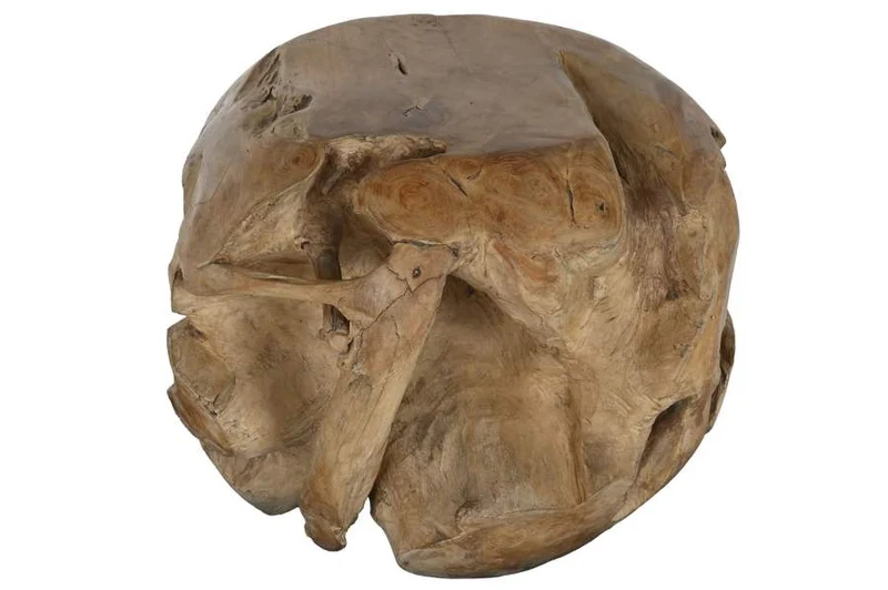 MESITA AUXILIAR TECA 50X50X40 TALLADO NATURAL