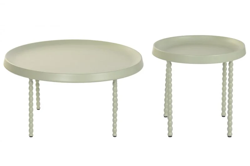 MESITA AUXILIAR SET 2 METAL 75X75X39 BOLAS