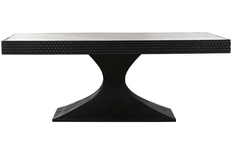 MESA COMEDOR MADERA MARMOL 200X100X76 TRAVERTINO