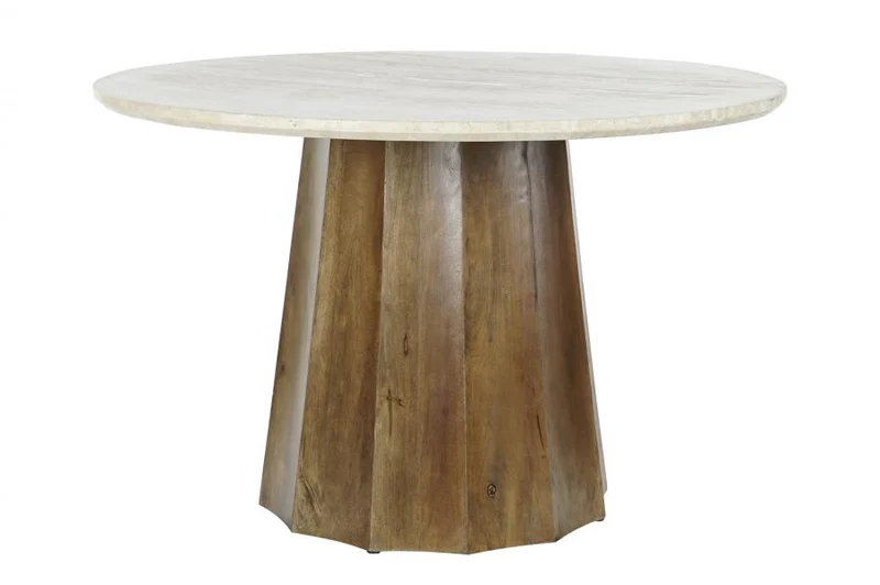 MESA COMEDOR MANGO MARMOL 120X120X78 BEIGE