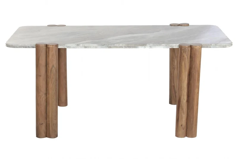 MESA COMEDOR MANGO MARMOL 180X100X76 MARRON