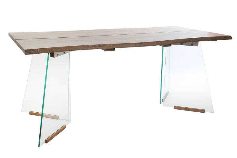 MESA COMEDOR MDF CRISTAL 180X90X76 MARRON