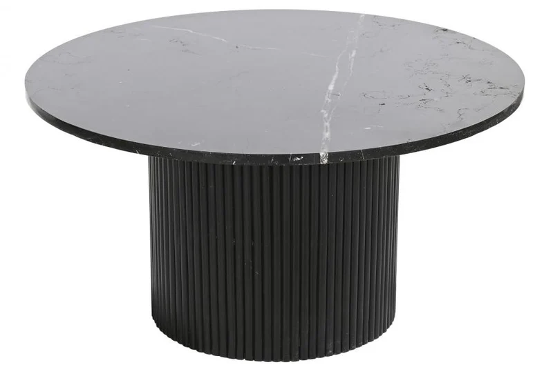 MESA CENTRO MARMOL MADERA 80X80X42 NEGRO