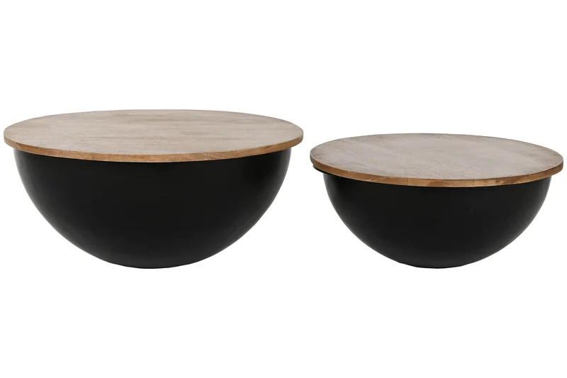 MESA CENTRO SET 2 MANGO METAL 60X60X28