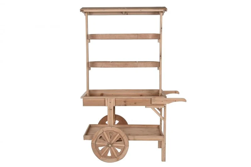 EXPOSITOR ABETO MDF 108X53X167 CARRO NATURAL
