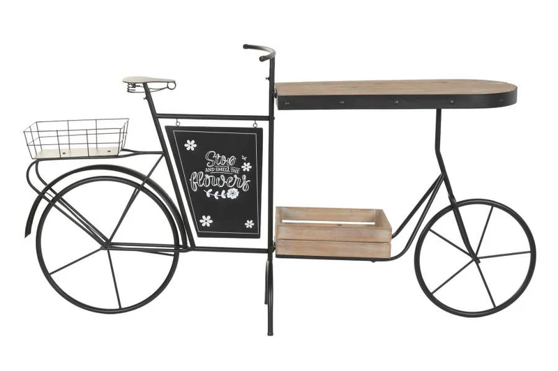 EXPOSITOR METAL MADERA 187X39X100 BICICLETA NEGRO